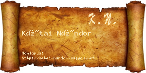 Kátai Nándor névjegykártya